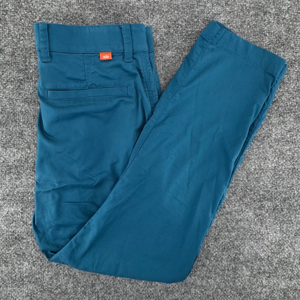 Nike Chino Pants Men 30x30‎ Golf Cotton Blend Slim Straight Teal Blue Casual